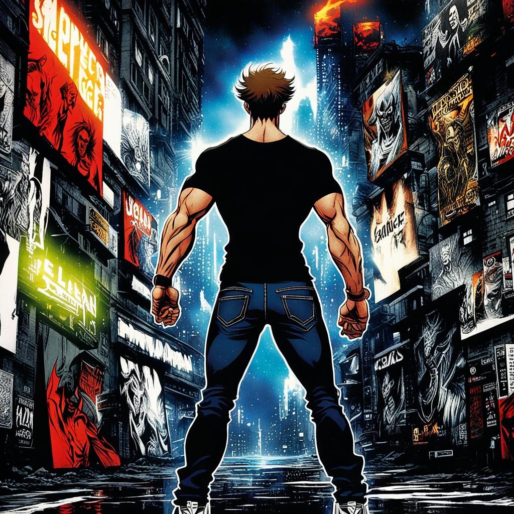 Devilman Inspired Character in Times Square