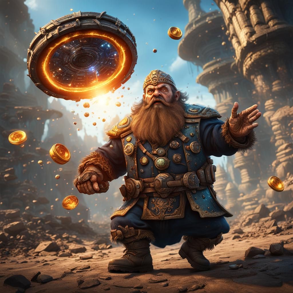 Fantasy Dwarf Throws Explosive Frisbees