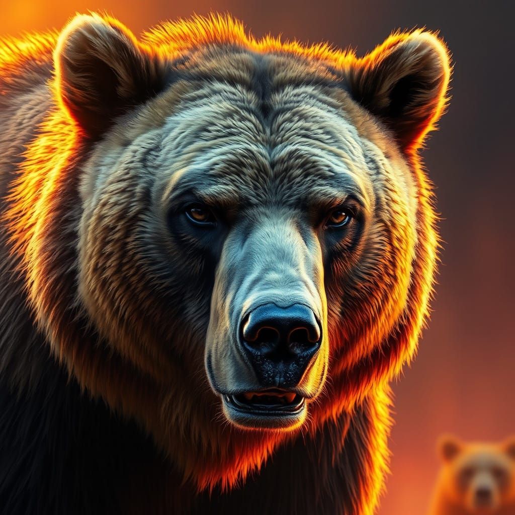 Majestic Grizzly Bear in Hyper-Realistic Style