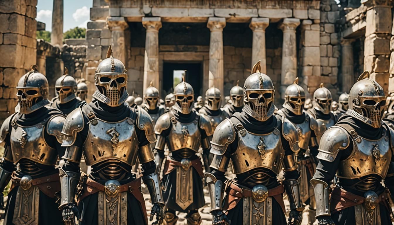 Armored Skeletal Knights in Temple Ruins
