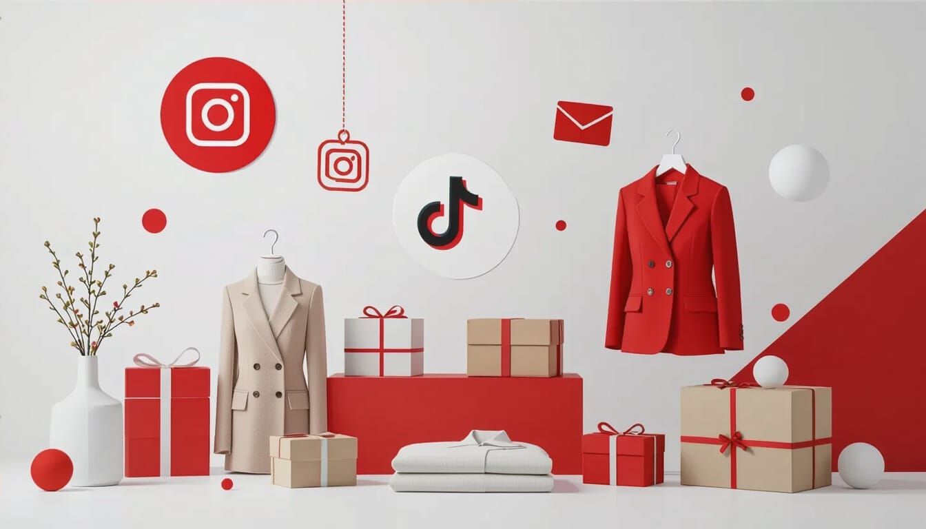 Modern Red & White Marketing Presentation Background
