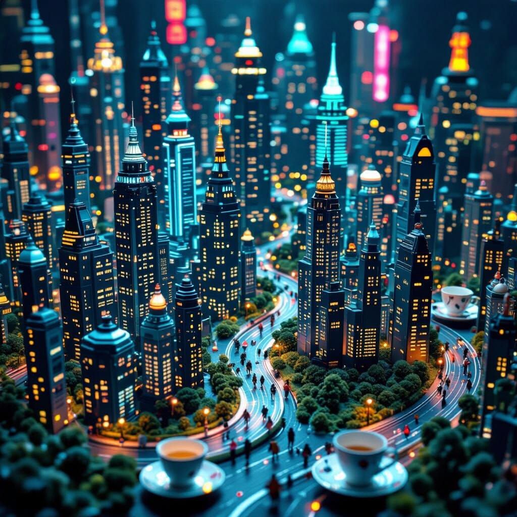 Miniature City Built from Everyday Objects: Cinematic Film S...