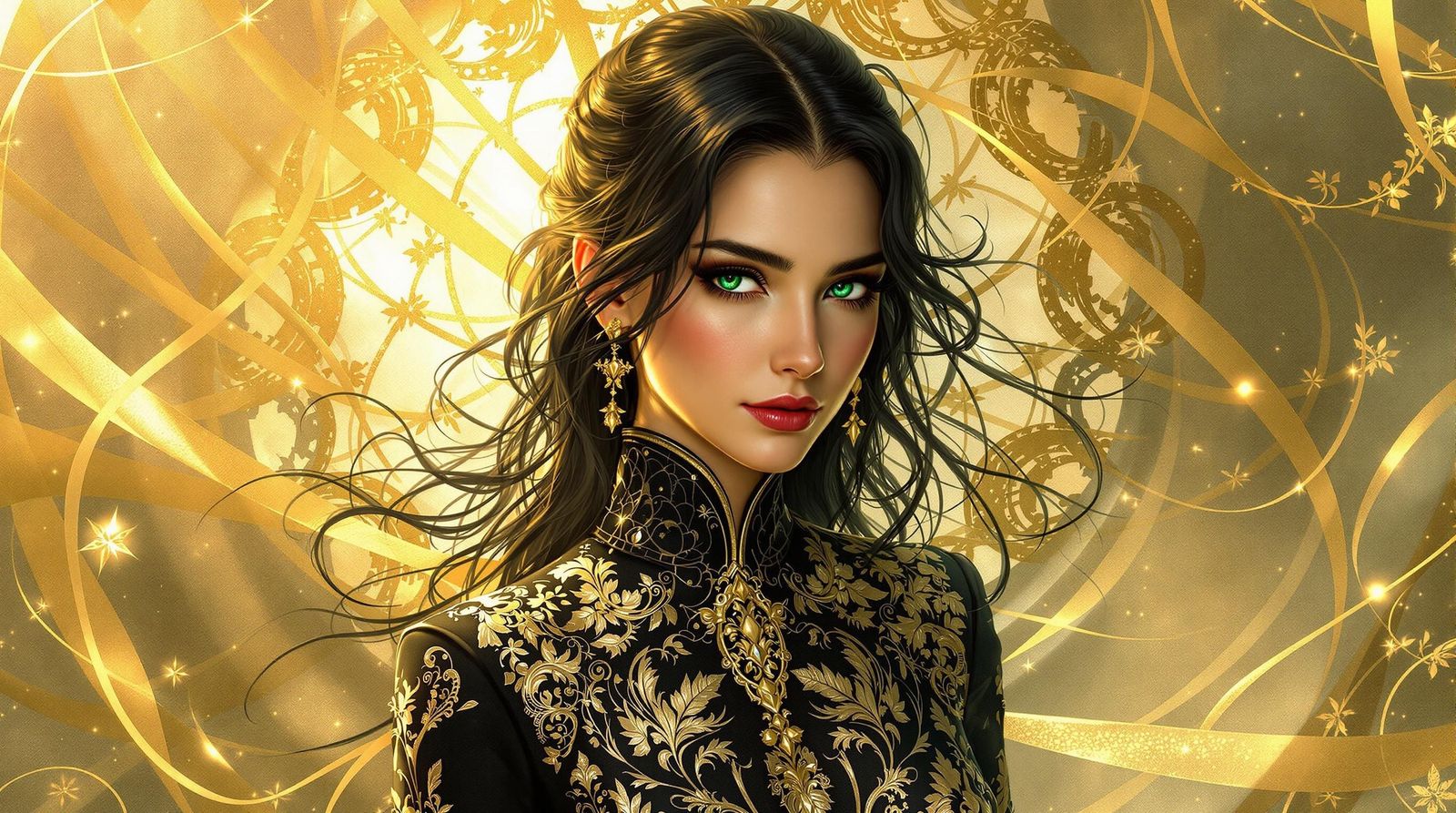 Draco Malfoy Transformed into Elegant Woman in Vibrant Color...