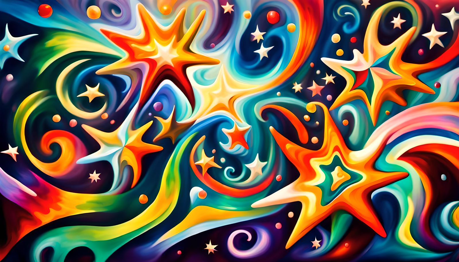 Iridescent Plasma Maelstrom with Newborn Stars in Impasto St...