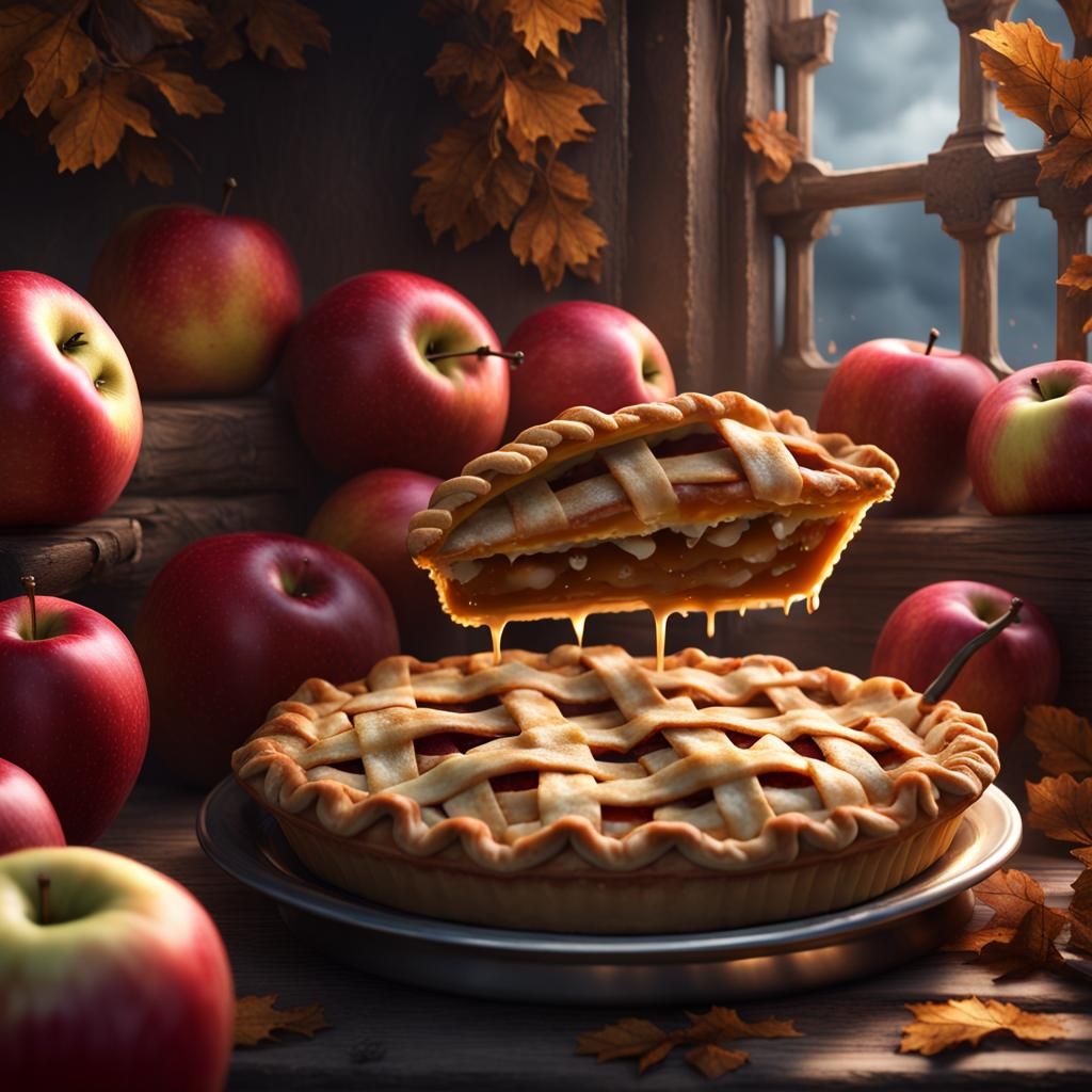 Fantastical Apple Pie Matte Painting in Deep Color