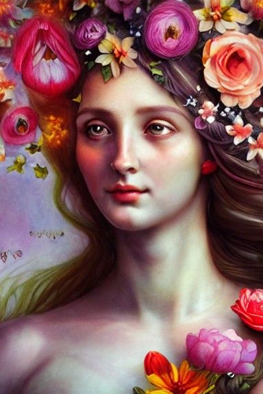 Venus Covered in Spring Flowers: A Matte Painting