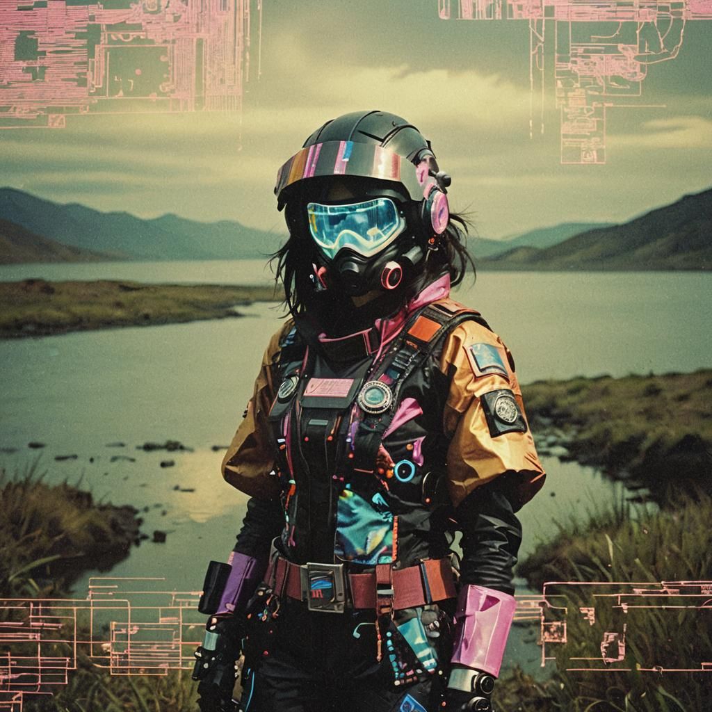 Cyberpunk Anime Heroine in 80s Style