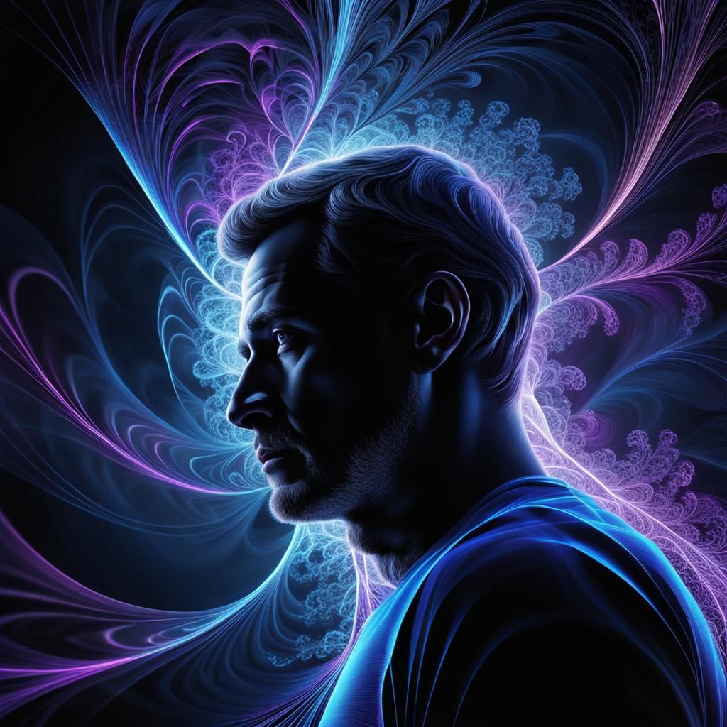 Man Walks Towards Light: Abstract Fractal Art