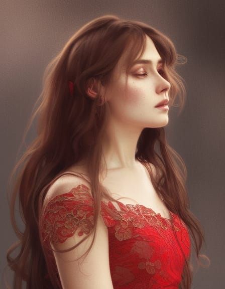 Beautiful Woman in a Red Dress 3