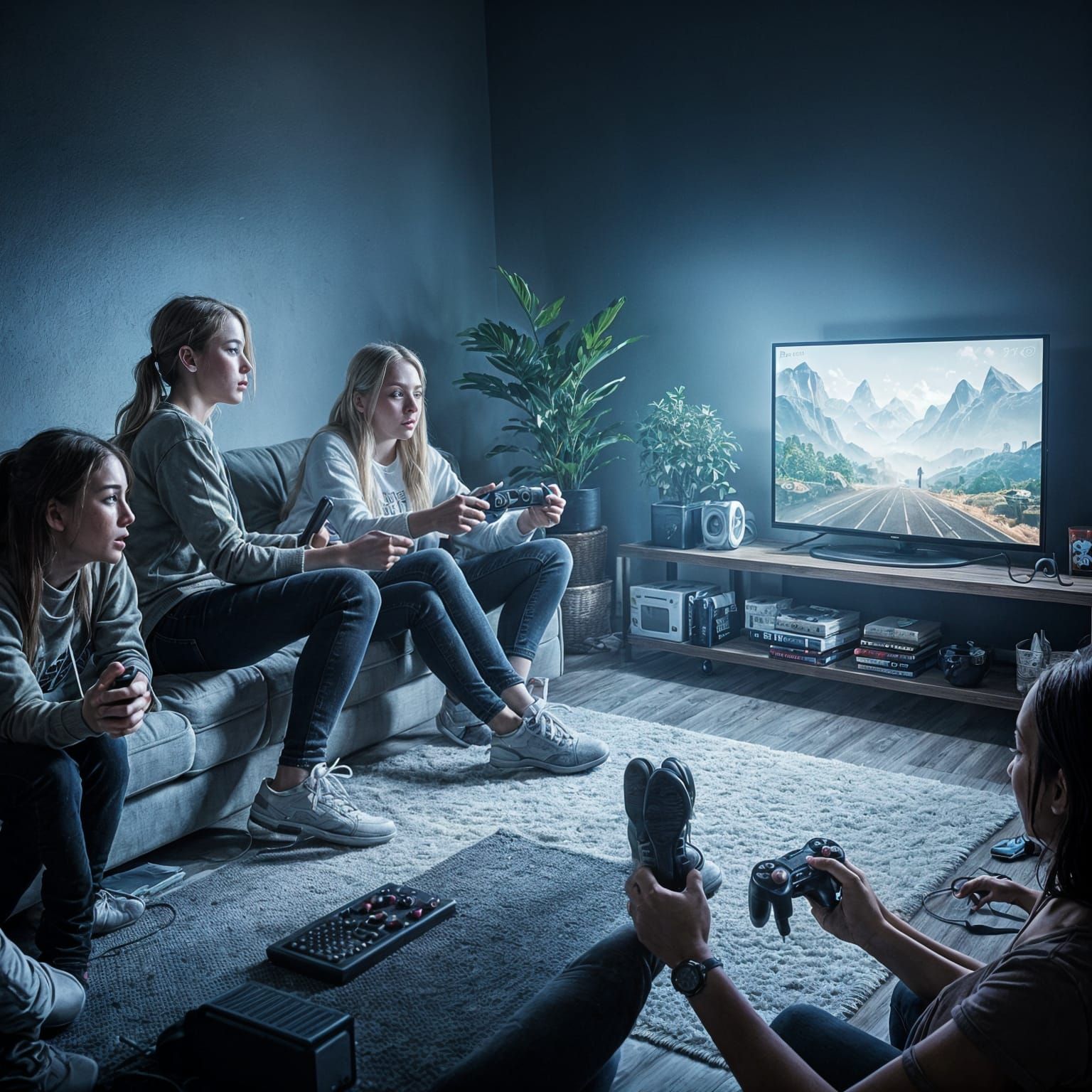 Girls Share Joy of Video Gaming Together