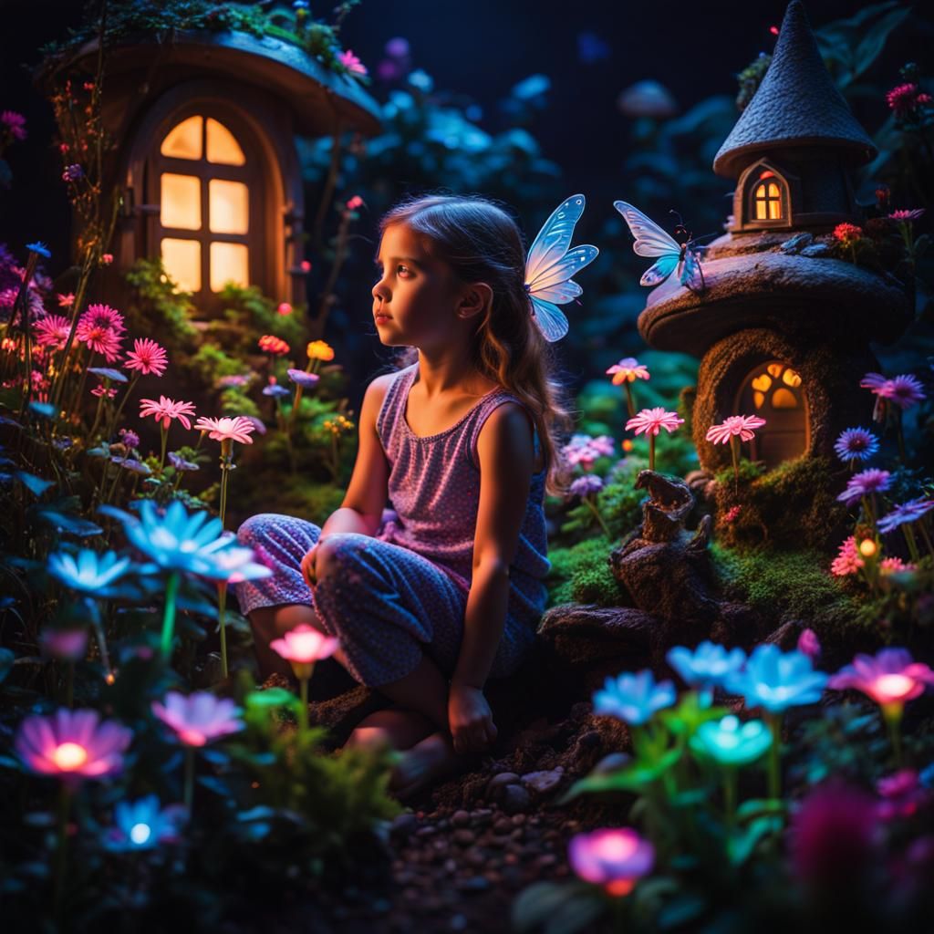 Enchanted Fairy Garden Discovery at Night
