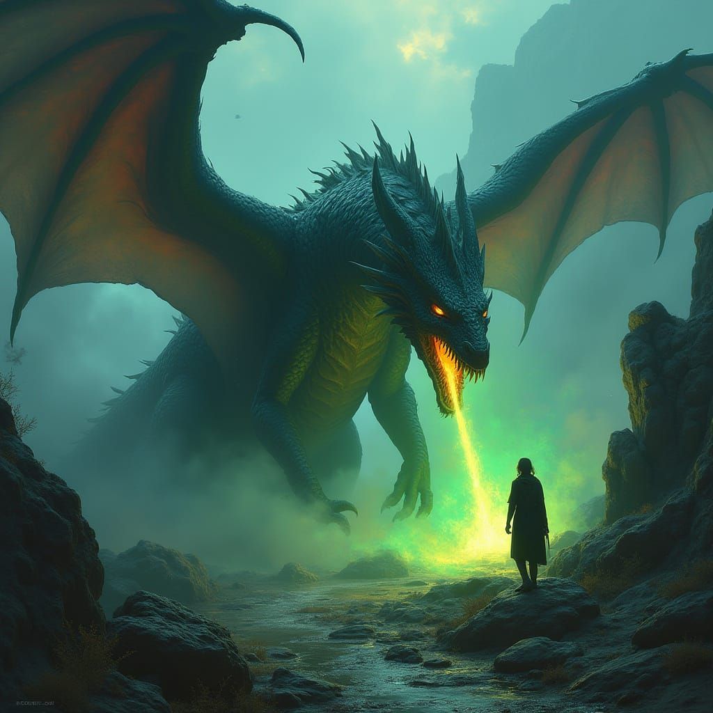 Ethereal Dragon in Mystic Fantasy Realm