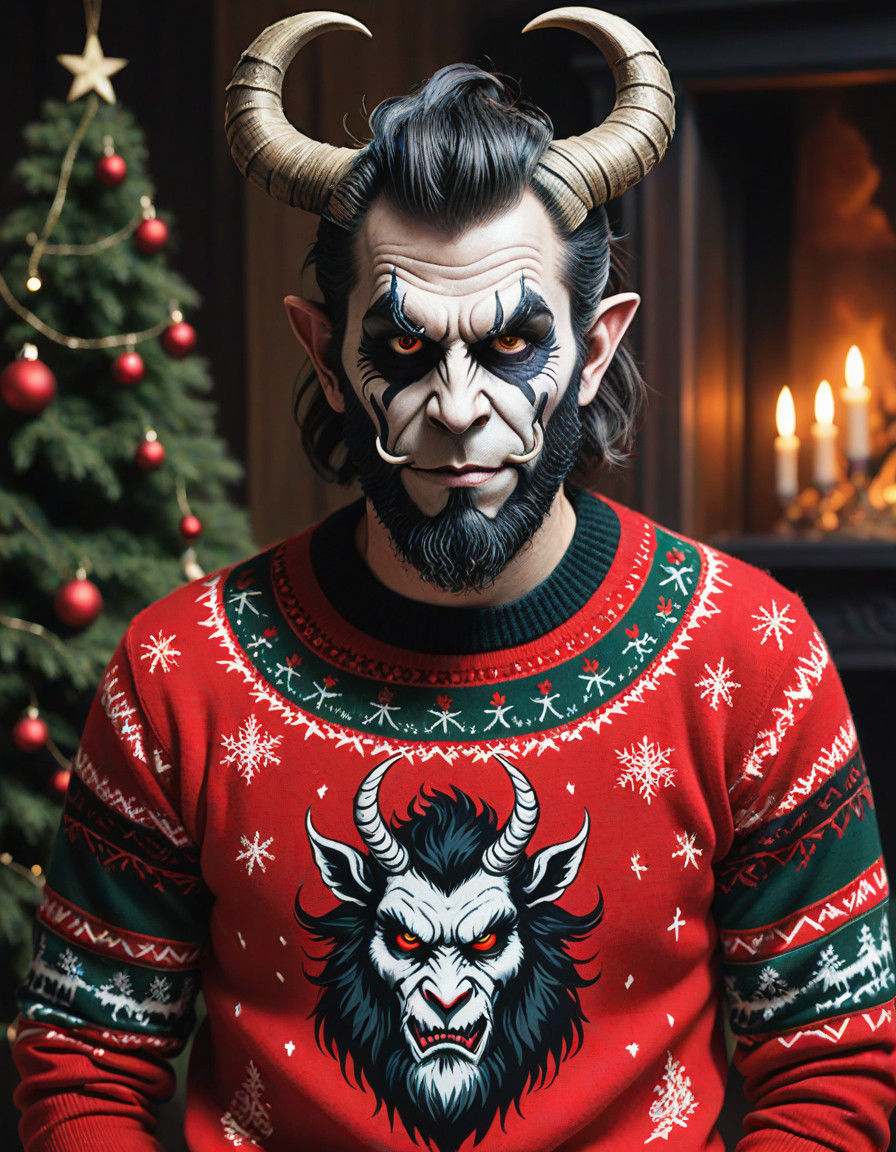 Gothic Krampus Christmas Sweater