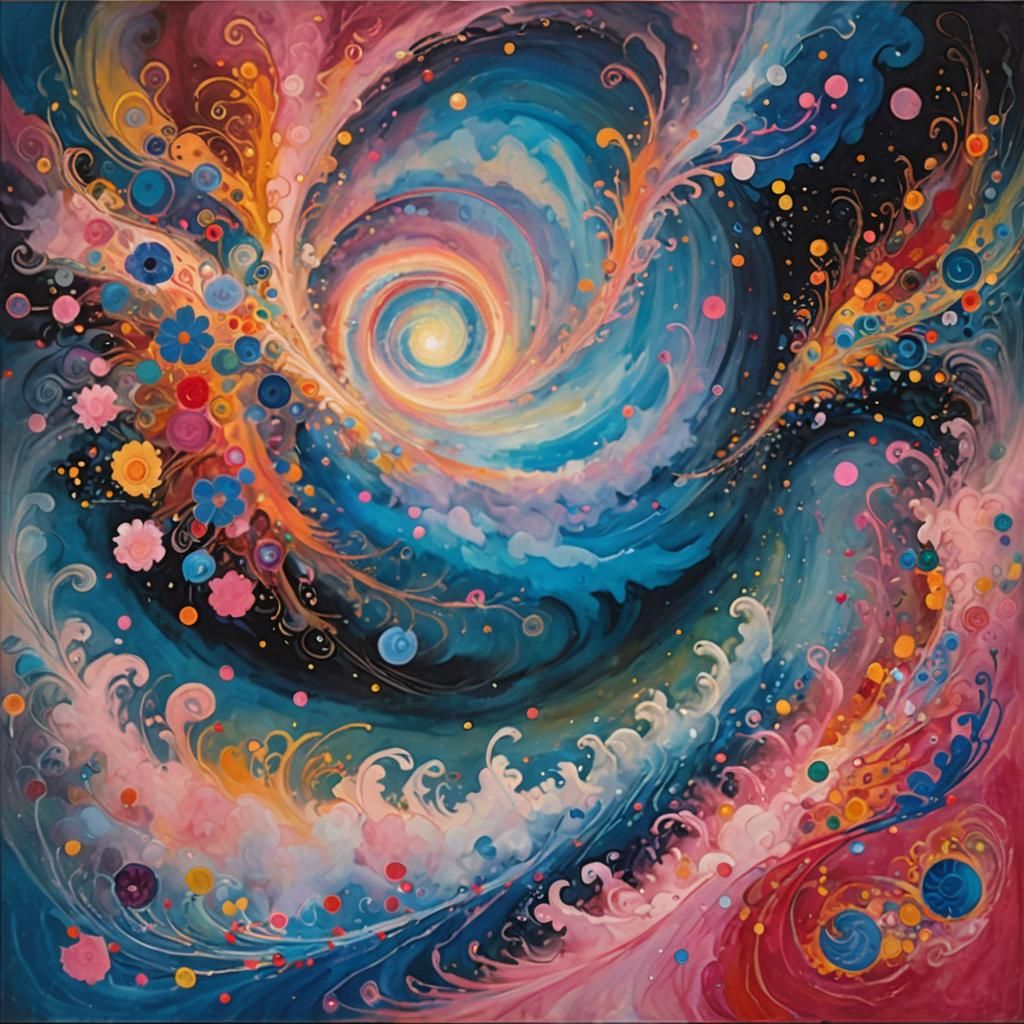 Iridescent Mist Vortex in Expressionist Digital Art