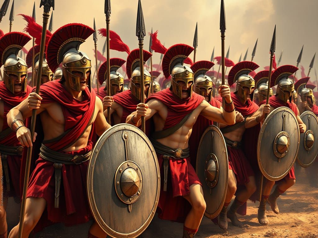 Epic Red Cloaked Warriors in Battle