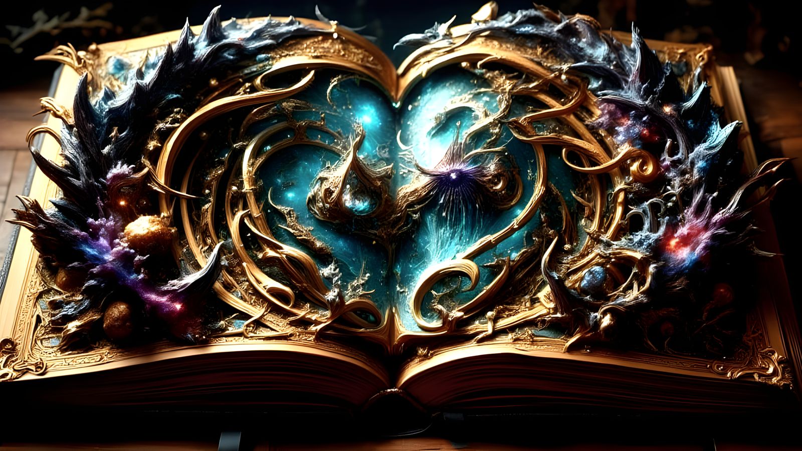 Eldritch Tomes in Ancient Moonlit Sanctum