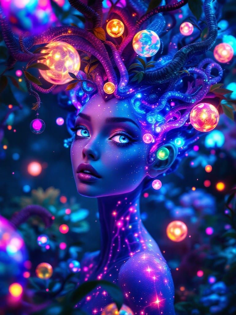 Cosmic Alien Princess in a Surreal 4k Painting