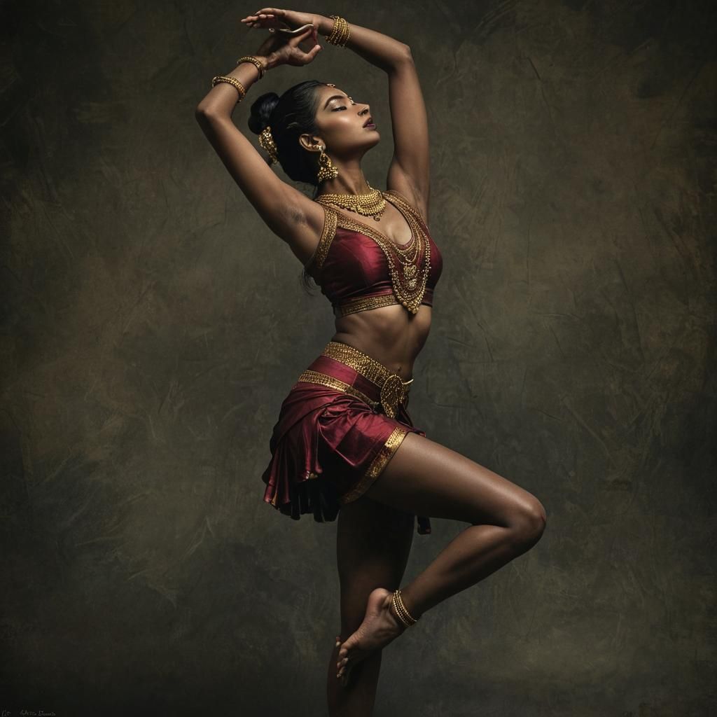 Beautiful and graceful Indian lady dancing
