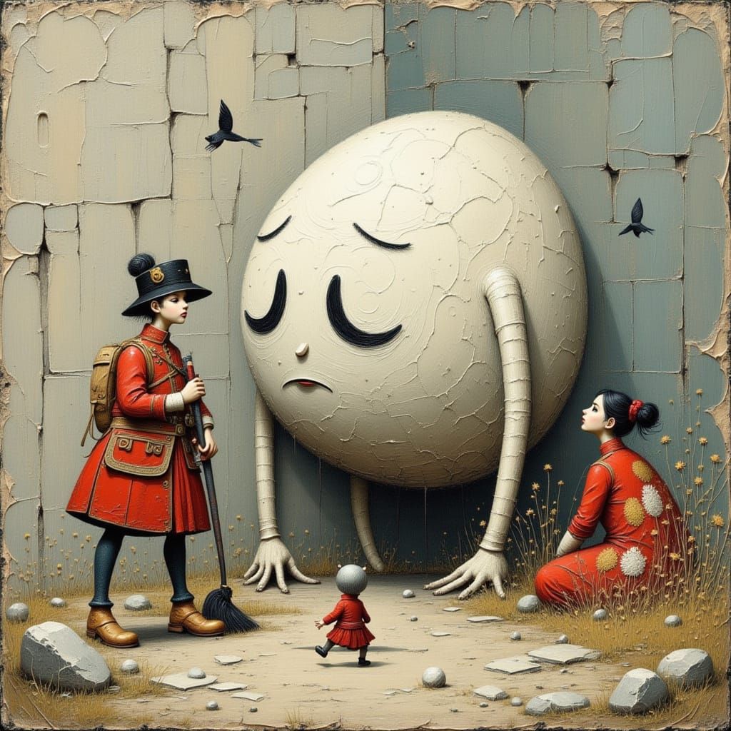 Sad Humpty Dumpty After Fall, Soldiers Try Repair