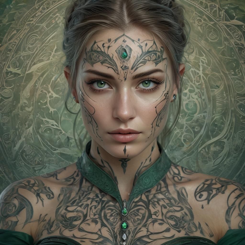 Sorceress Archaeologist Portrait in Fantasy Art Style