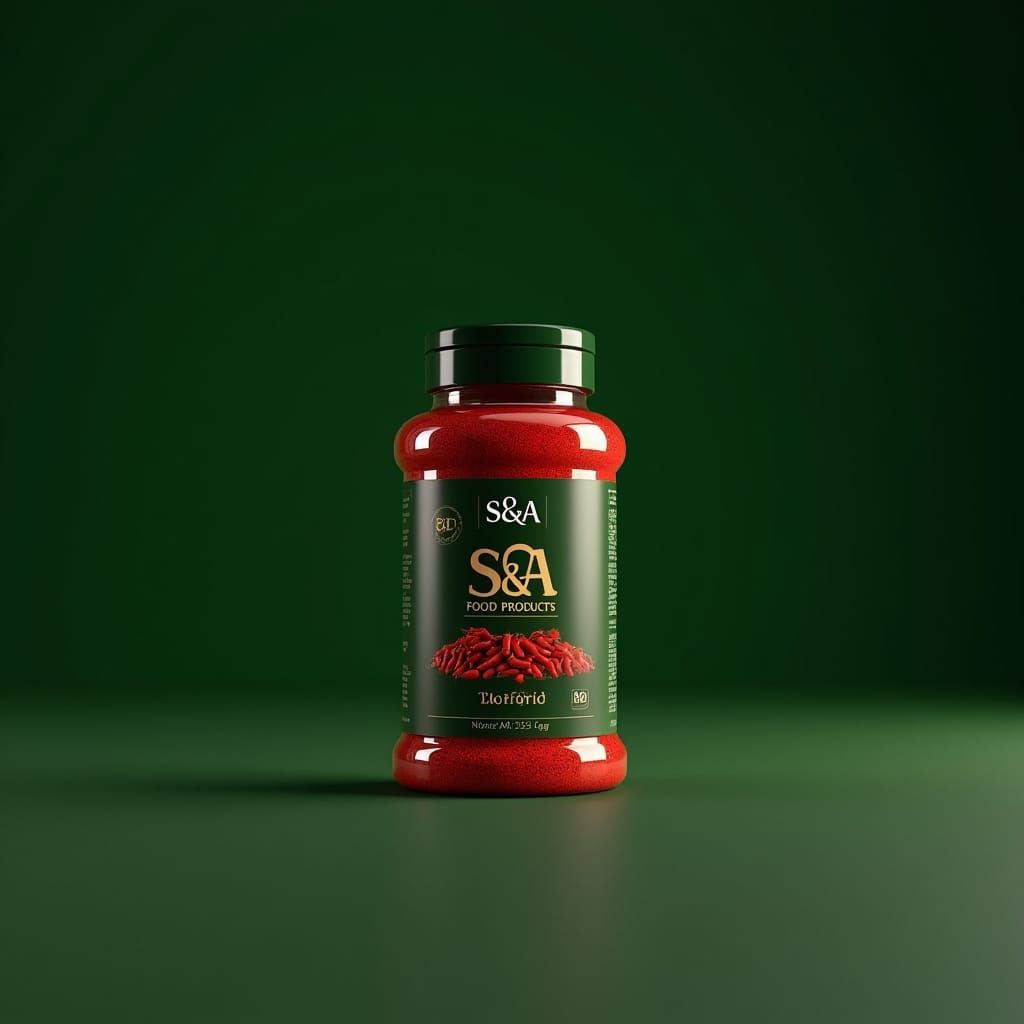 Chili Powder Jar with S&A Logo: Product Shot
