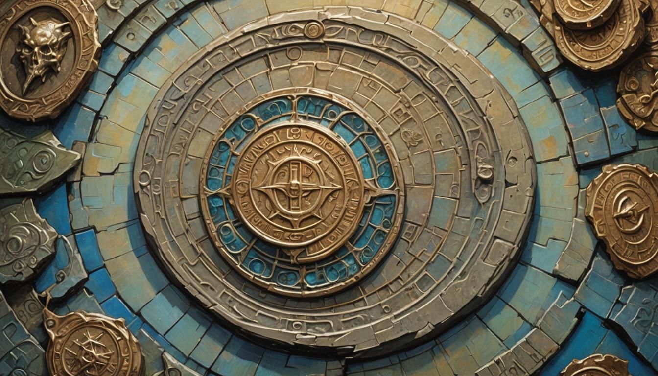 Ceremonial Fantasy Coin in Oil Painting Style