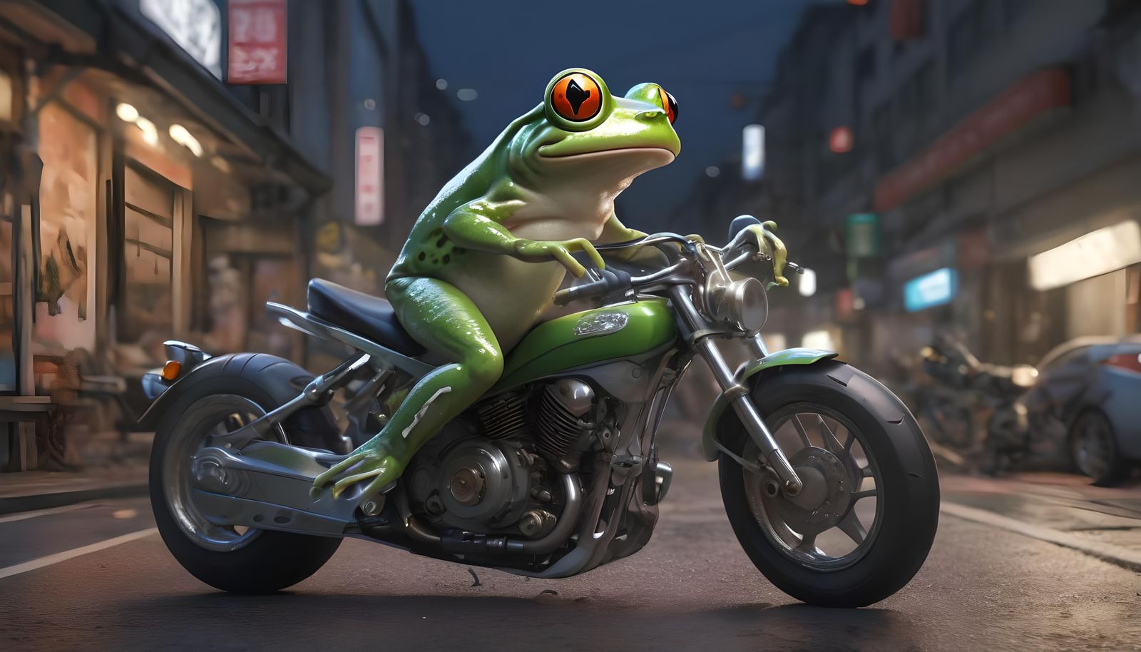 Frog Rider: Anime-Inspired 3D Art