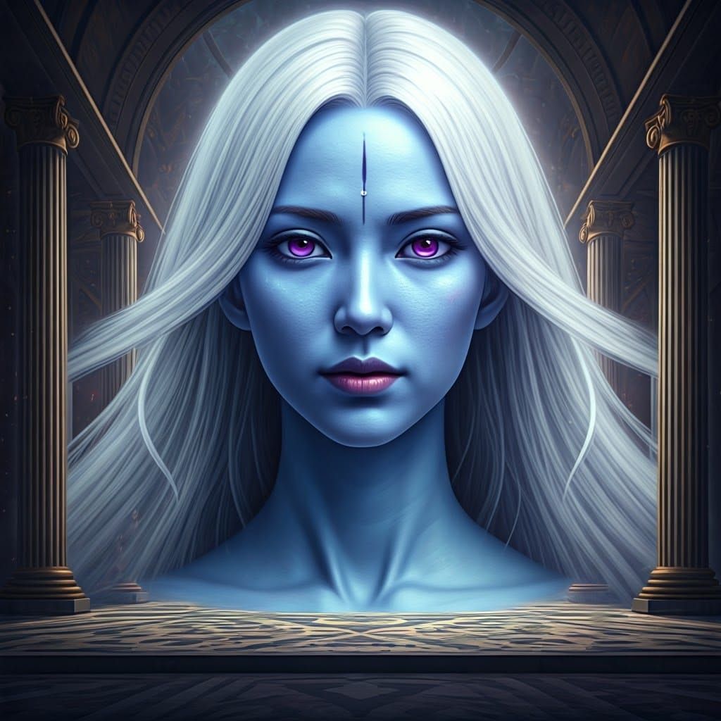 Ethereal Goddess of Celestial Reckoning in Epic Hyper-Real A...