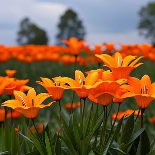 Field of Orange Lilies: Professional Photography