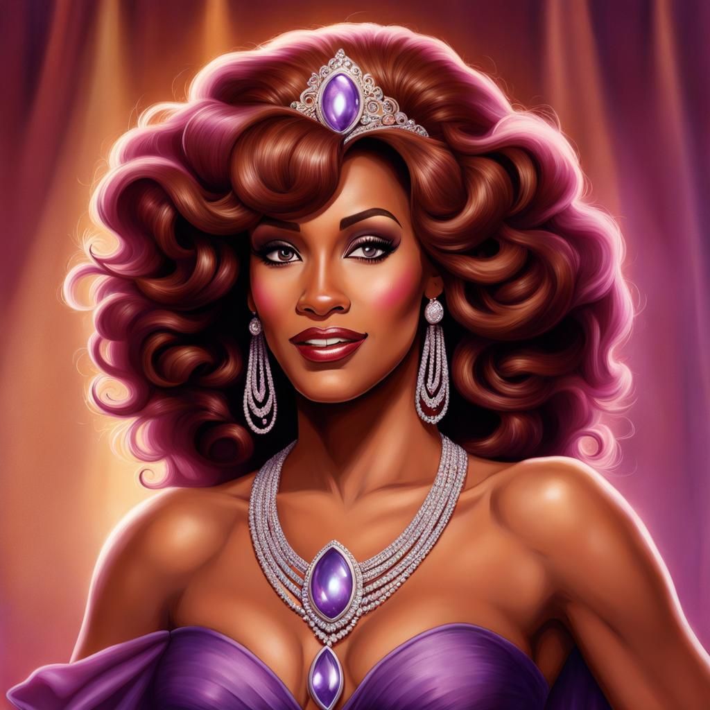 Whitney Houston as Megara: Hyperrealistic AI Portrait