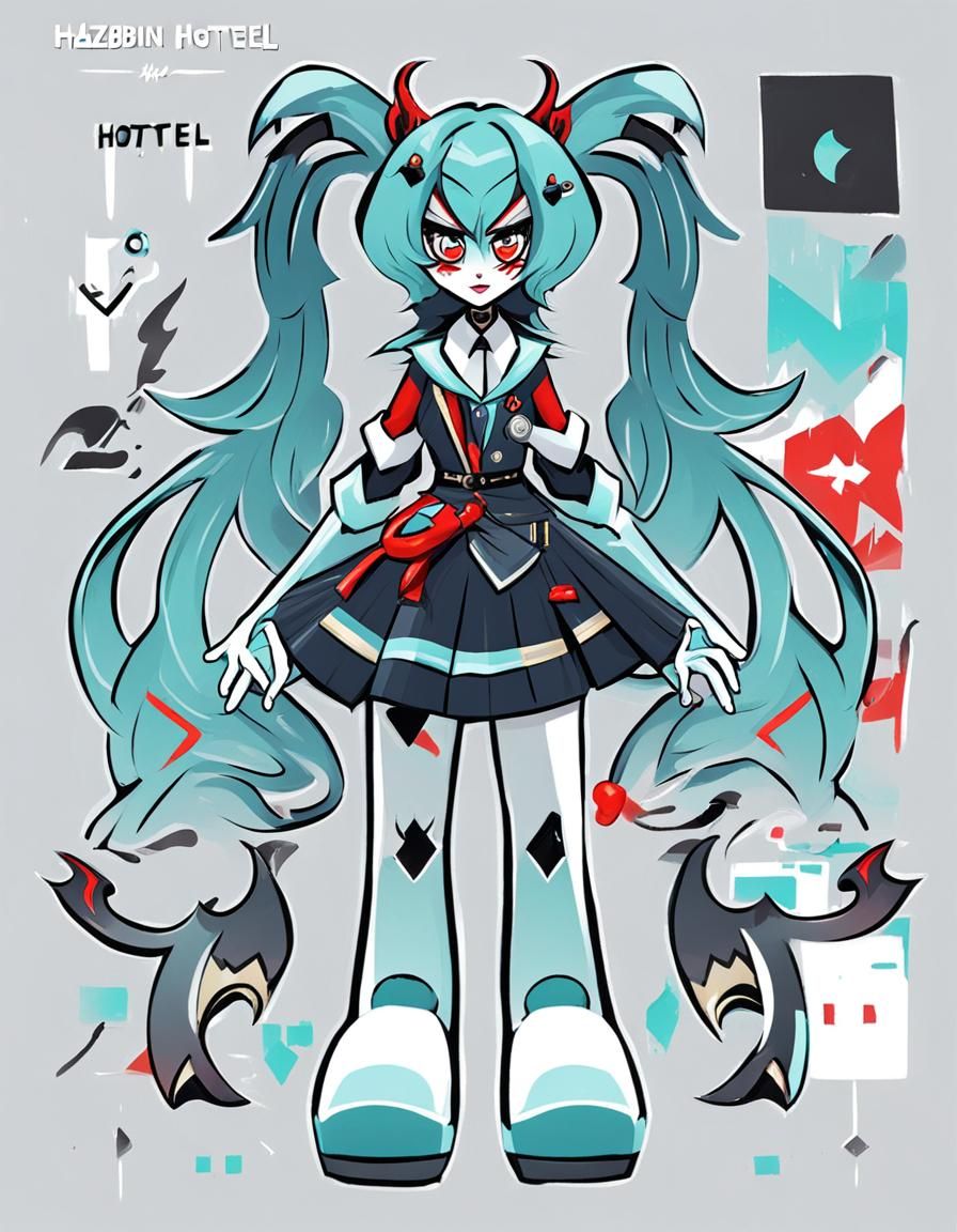 Hazbin Hotel Style Demon Character
