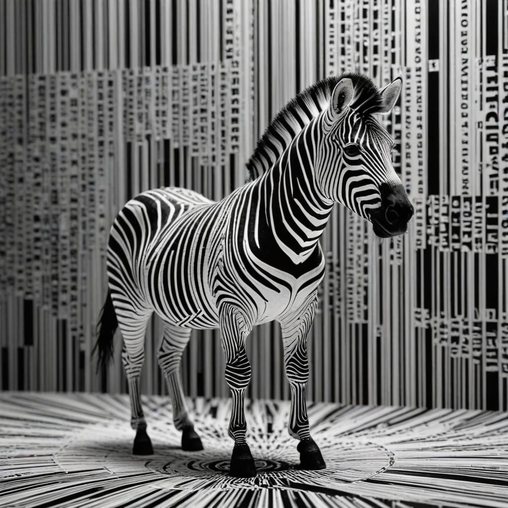 Barcode Zebra: A Black and White Abstraction