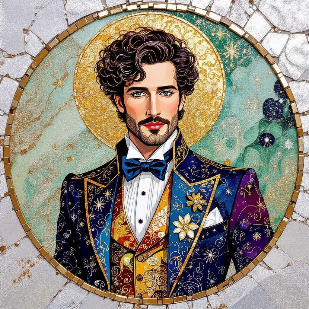 Surreal Dreamscape Collage with Ornate Figure