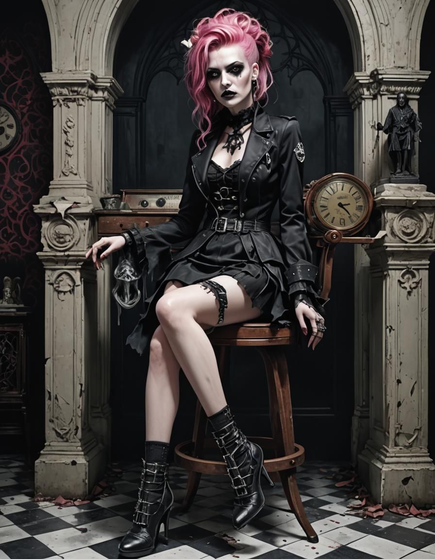 Hyperrealistic Gothic Ghost in Neo-Noir Style