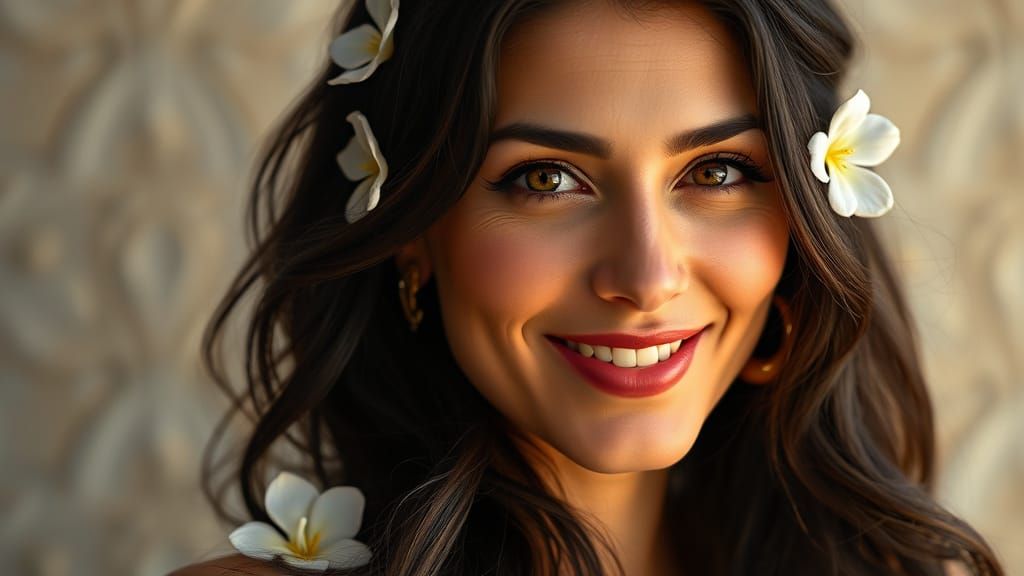 Dreamy Woman with Jasmine, Professional Portrait