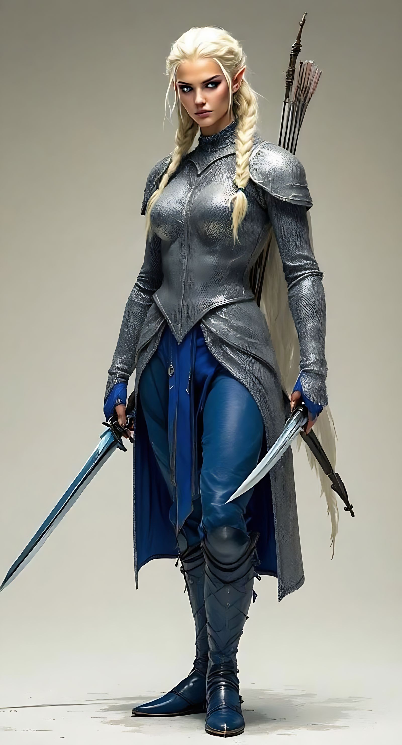 Battle Ready Astral Elf Warrior with Rapier and Bow