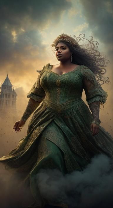 Ethereal Goddess Rising from Smoke: Fantasy Art