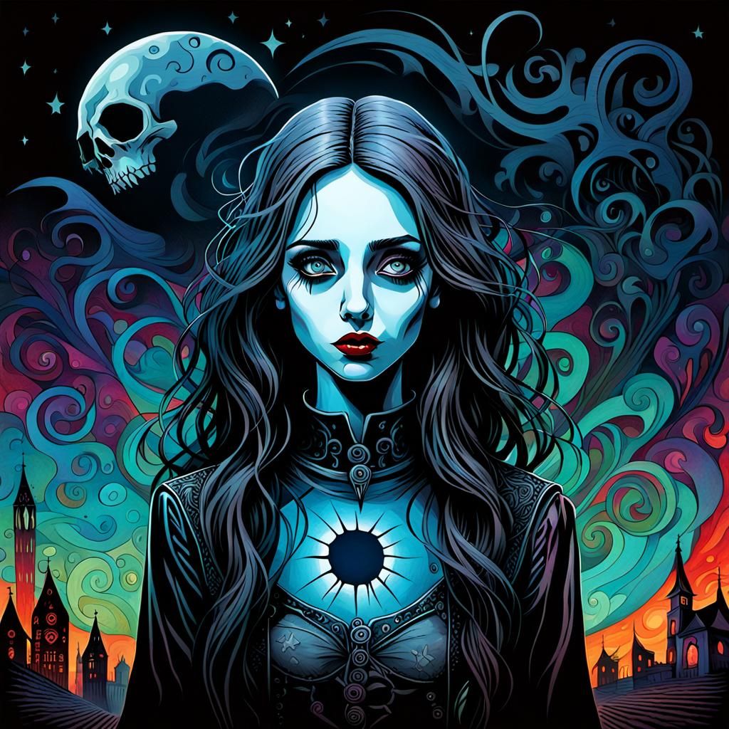 ""A WOMAN IN THE SHADOWS OF THE NIGHT" comix vorticism holog...