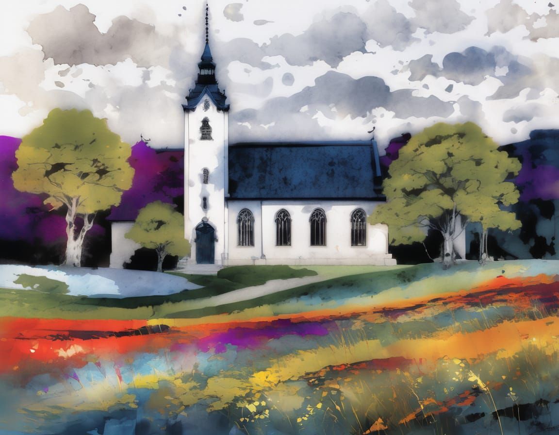 Detailed Ink Watercolour Digital Illustration