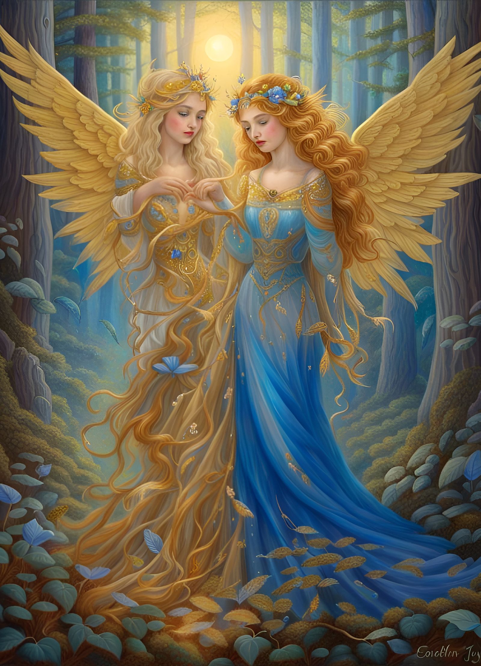 Angelic Princess in Surreal Forest: Visionary Art