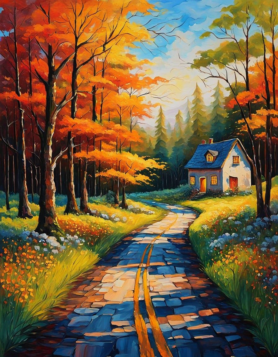 Fantasy Landscape Painting in Illustrative Style