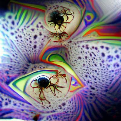 Psychedelic Eye Made of Spiders