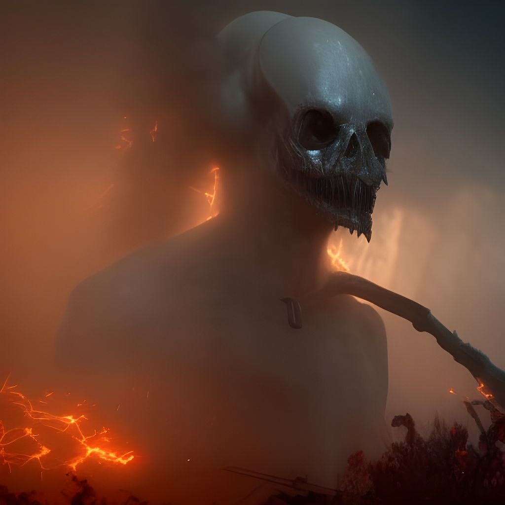 Death Emerges from Smoke, Detailed Fantasy Art