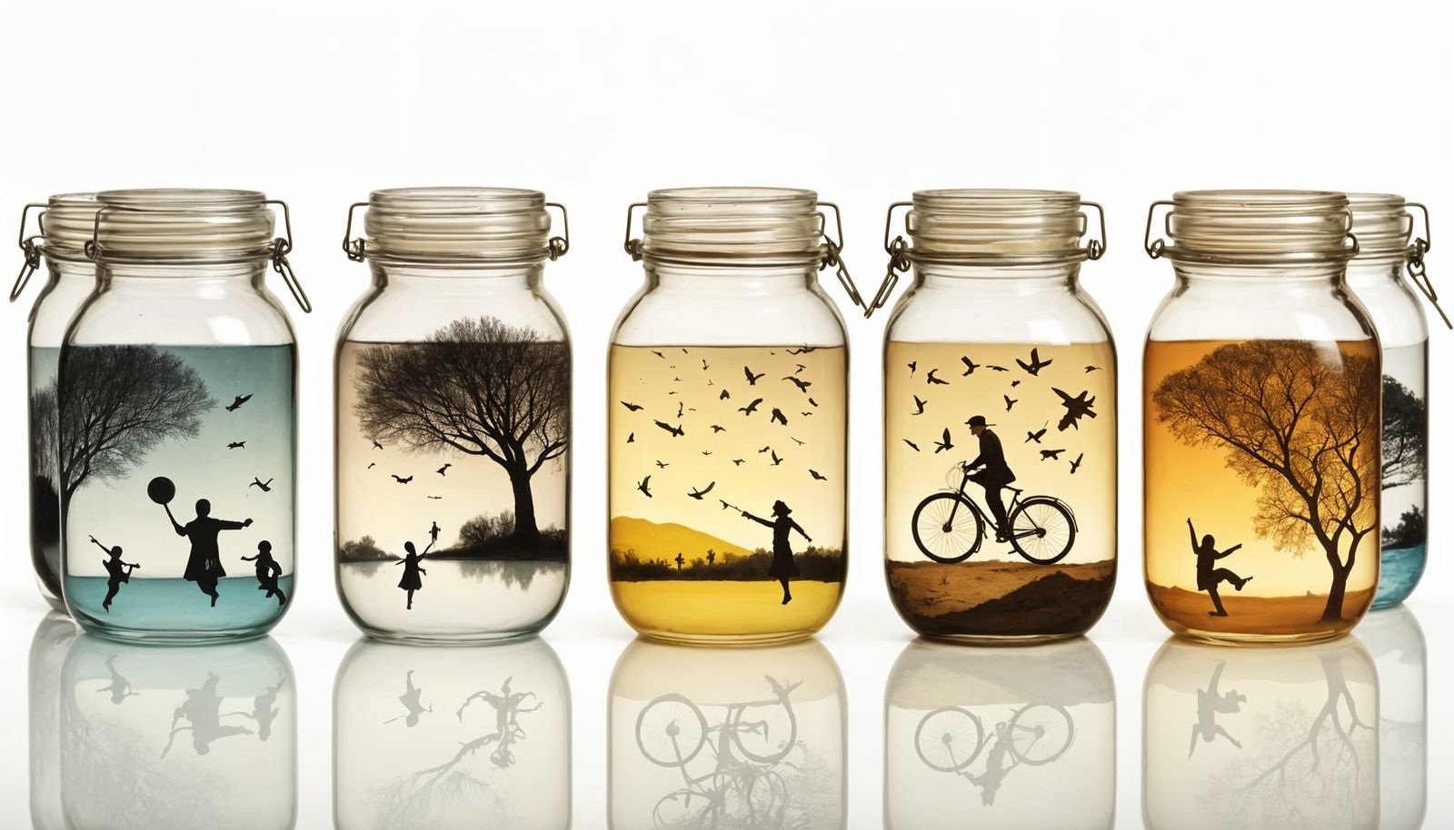 Surreal Stages of Life in a Bottle