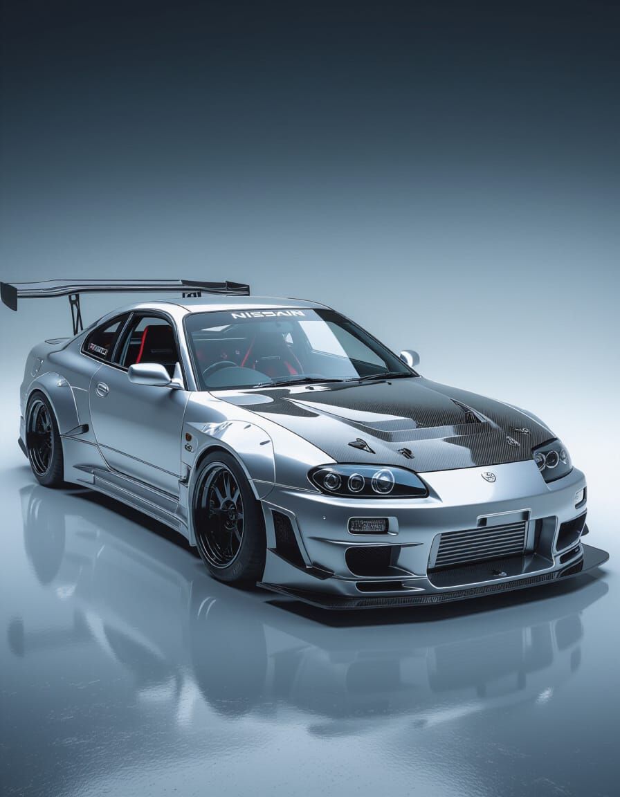 Modified Nissan R33 Sports Car in Studio