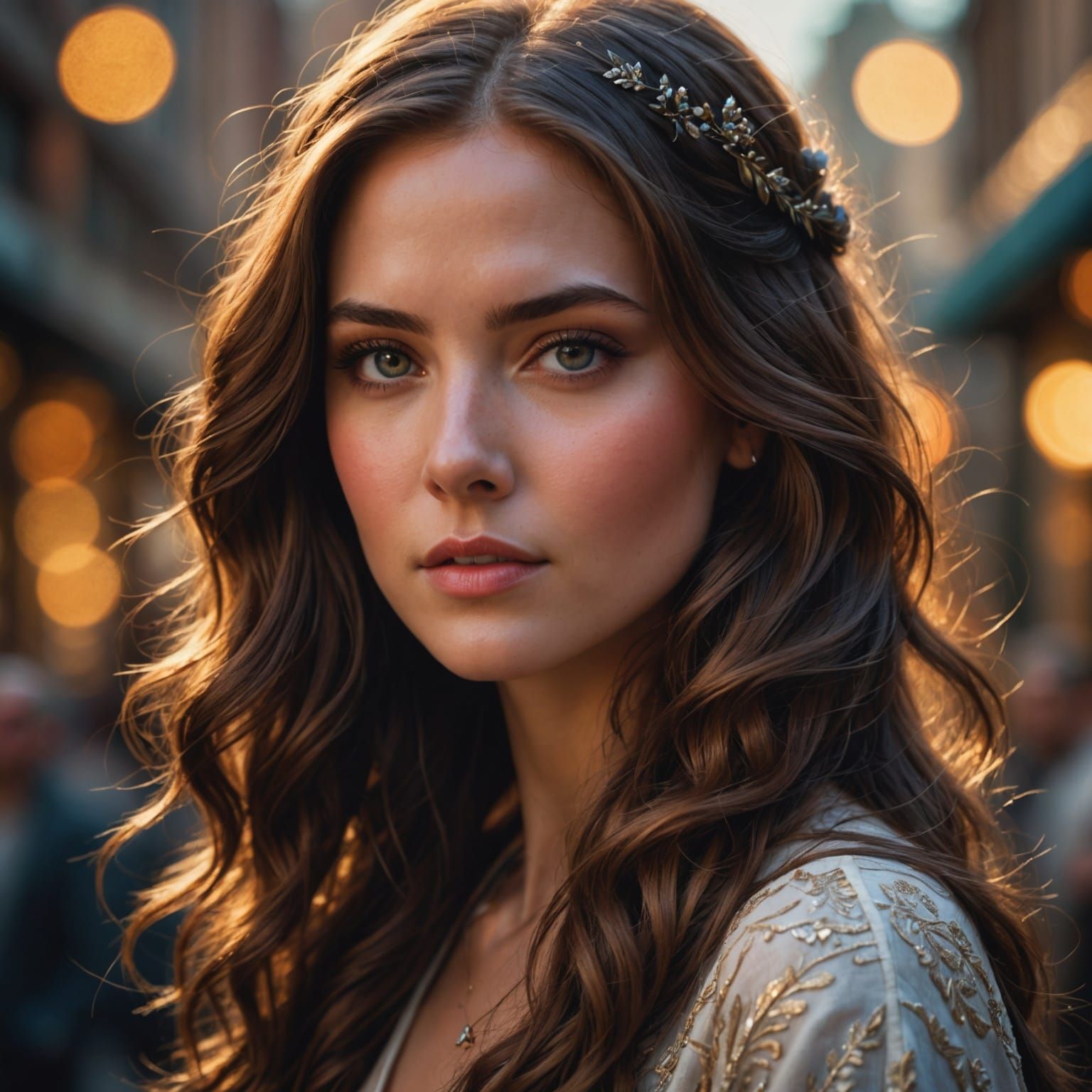 Striking Hyperrealistic Portrait of an Elegant Woman