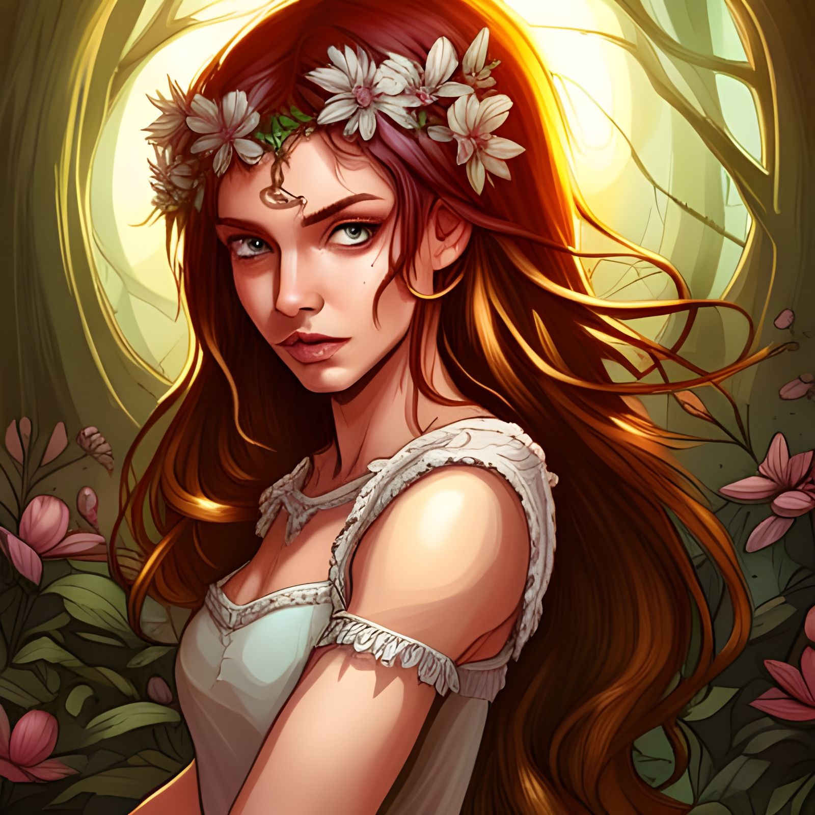 Elegant Fae Fairy in Enchanted Woodland