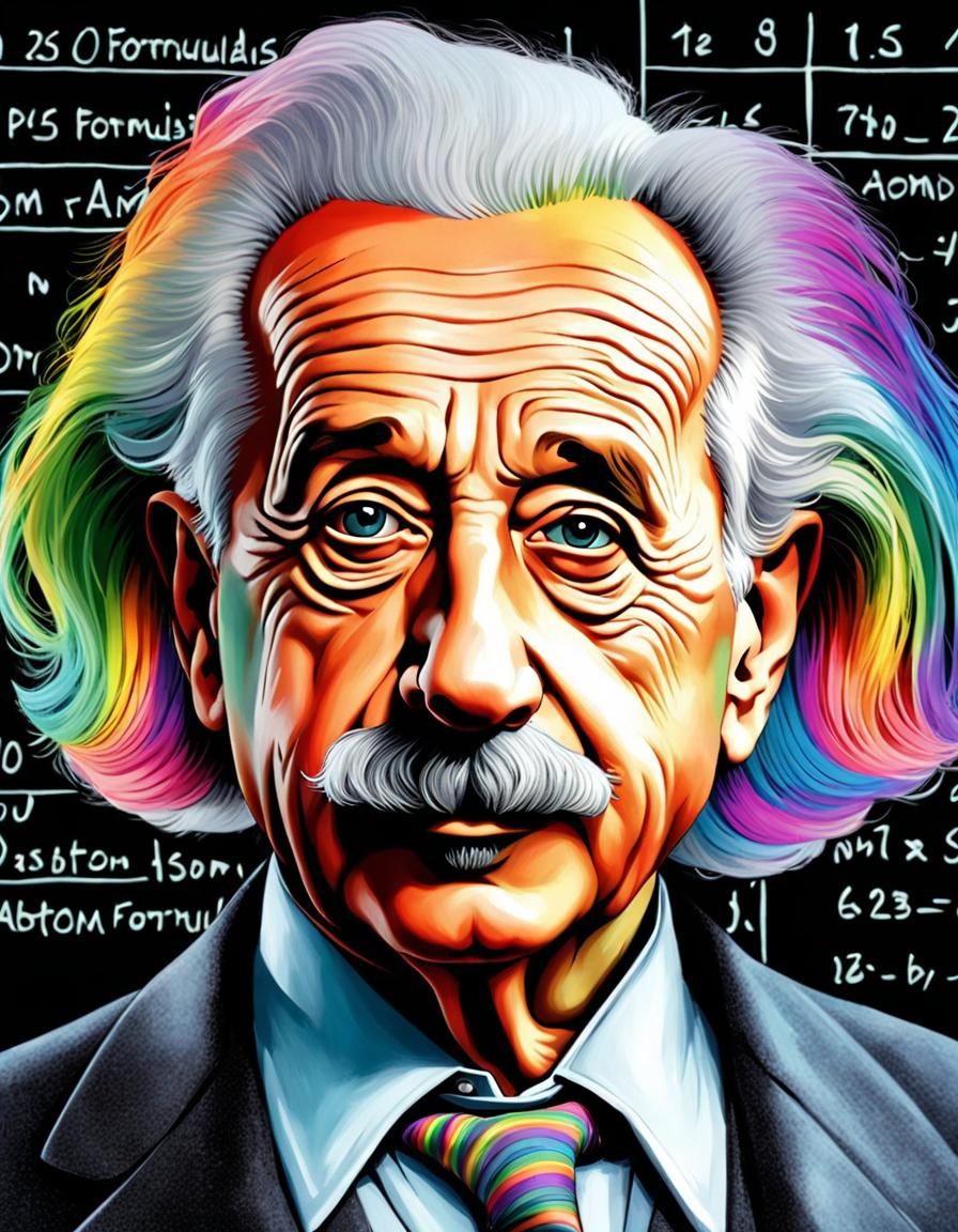 Einstein Portrait in Hyperdetailed Photorealistic Style