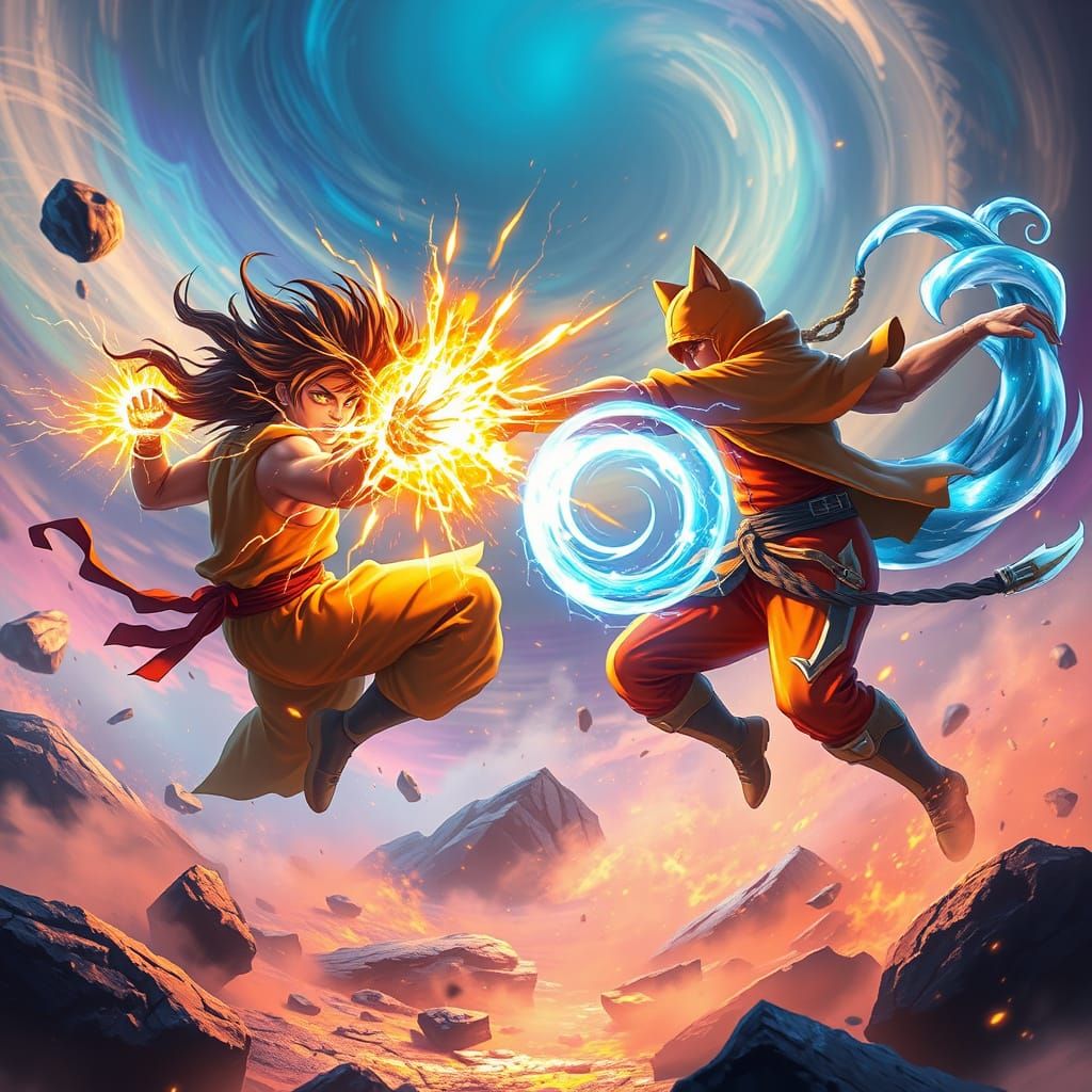 Ethereal Arena Showdown: Warriors Unleash Cosmic Fury