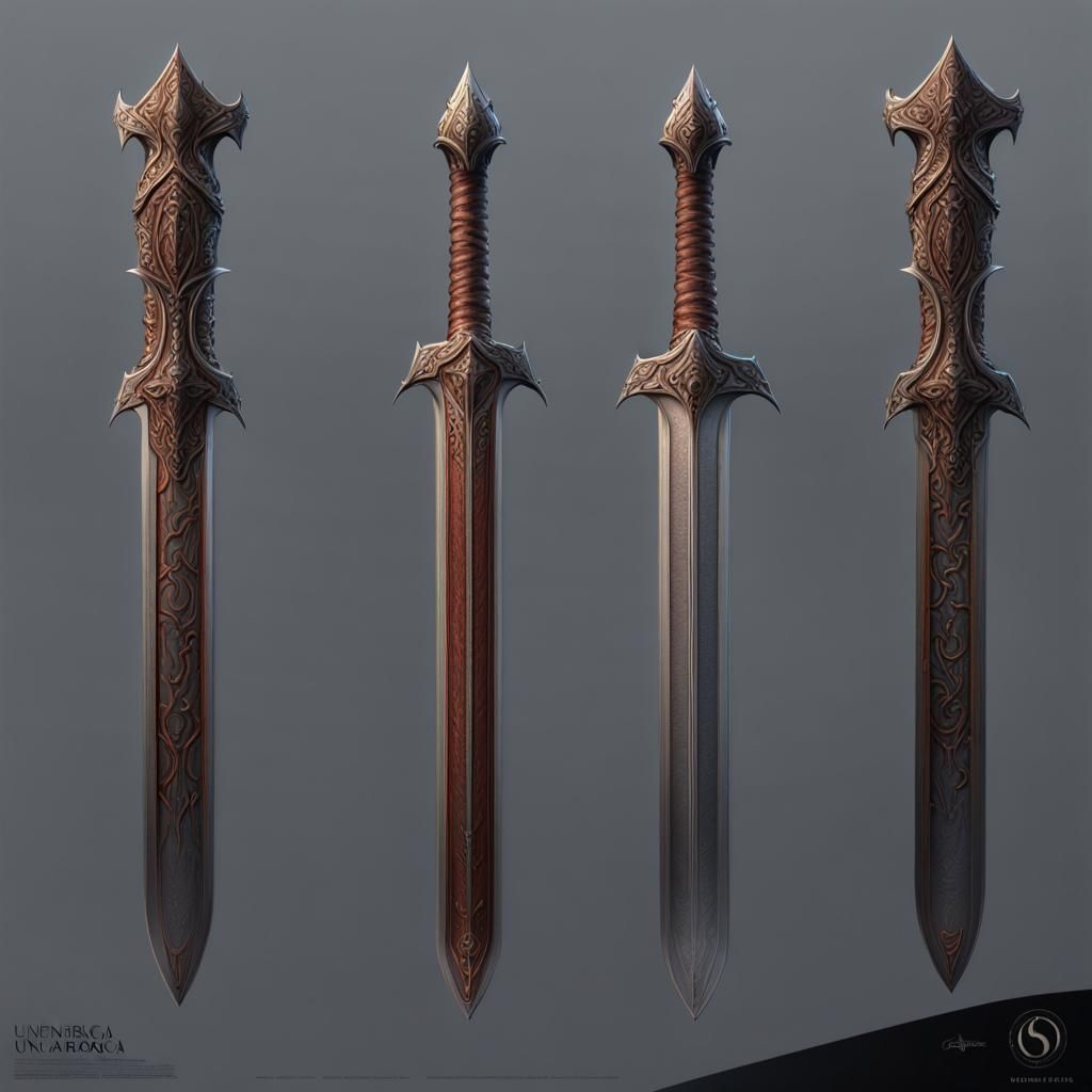 Intricate Eight Handled Sword Fantasy Concept Art
